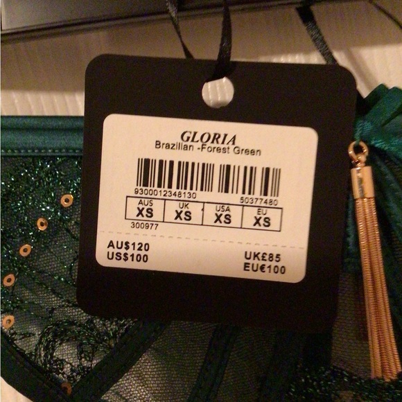 Gloria emerald panty XS Honey Birdette - Picture 3 of 3